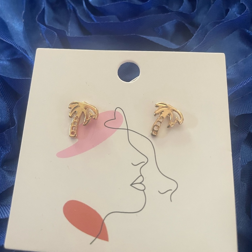 Palm Tree Stud Earrings